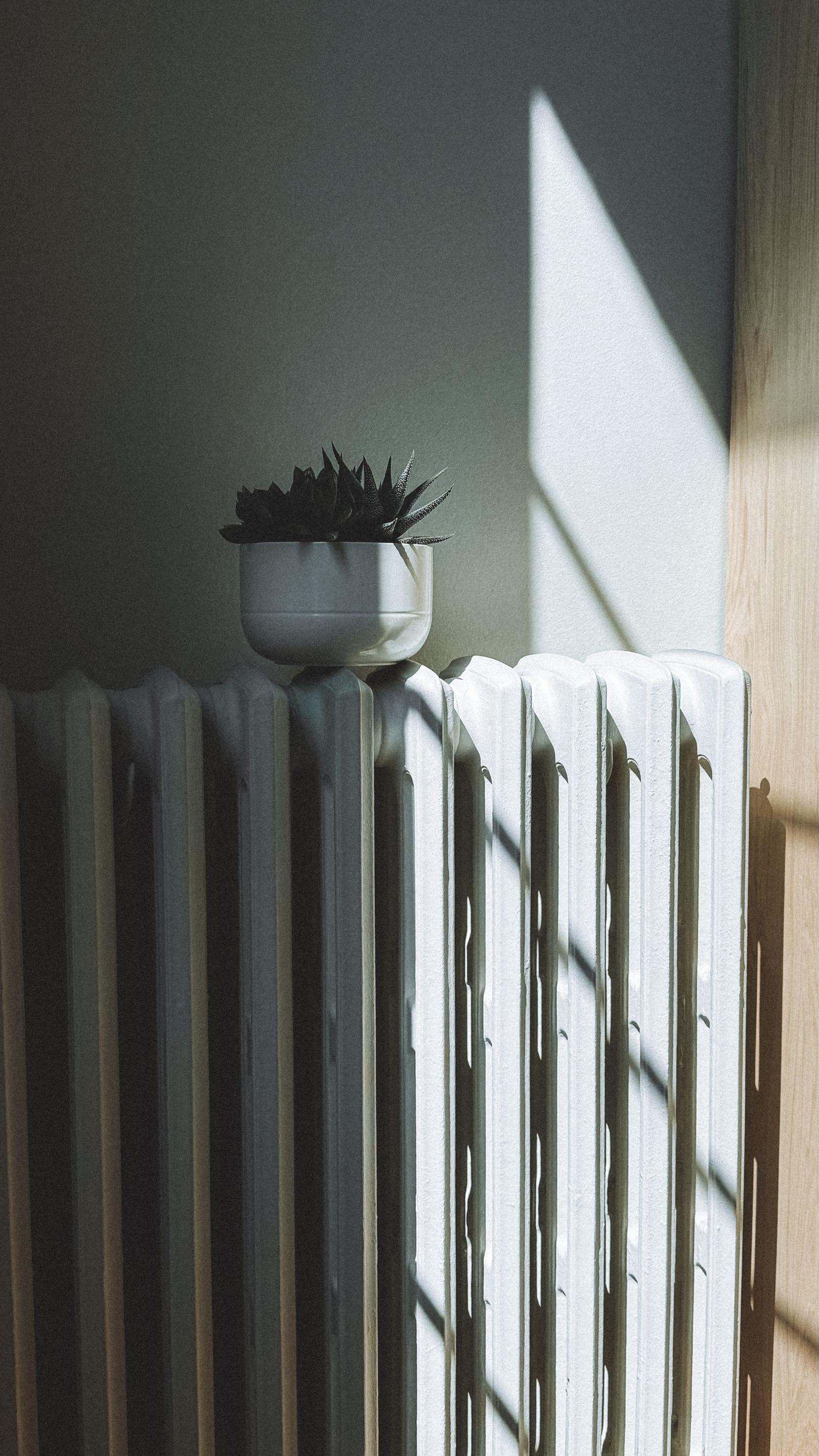 Radiateur neuf dans un séjour rénové